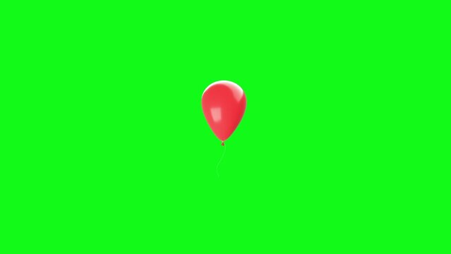 3D render Birthday balloon. 3D animation on a green screen. Holidays and gifts concept.. 3D animation on a green screen. Holidays and gifts concept.