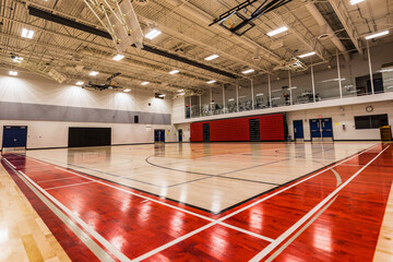 New gymnasium in a recently renovated and upgraded rural high school; Namao, Alberta, Canada