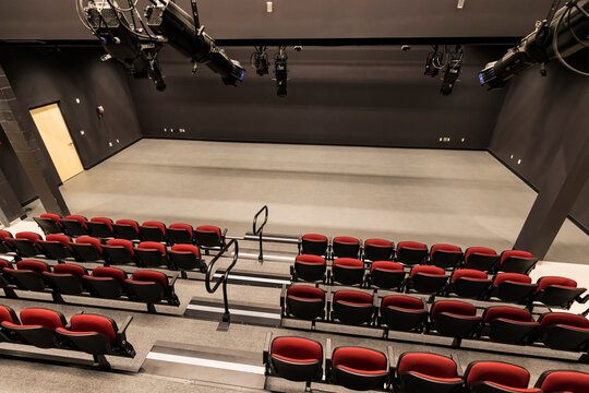 Theatre and stage lighting in a recently renovated and upgraded rural high school; Namao, Alberta, Canada