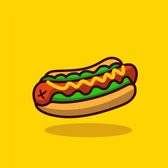 Hotdog Vector Flat Design