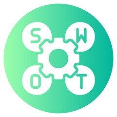 swot analysis gradient icon