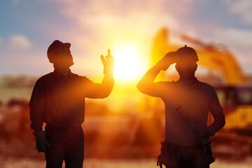A team of engineers worker on a construction site