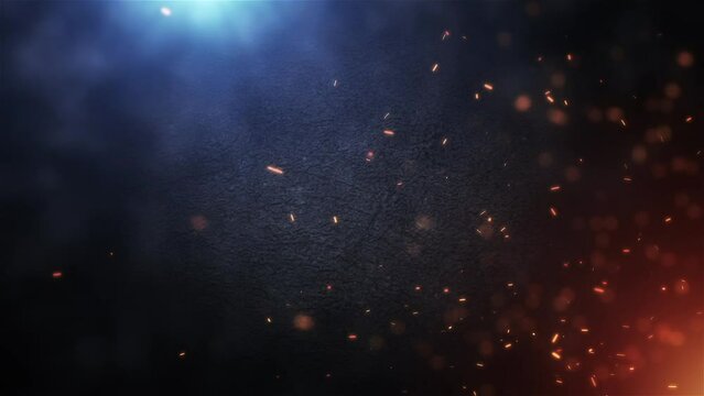 flare light beam with smoke and dust particle effect abstract background. 4K 3D abstract light motion titles cinematic background.