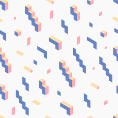 Abstract background isometric of geometric shapes Memphis style. Vector seamless pattern. ready to use for cloth, textile, wrap and other