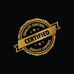 Fototapeta na wymiar Certified golden stamp seal vector template design