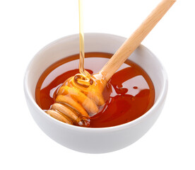 Honey in bowl on transparent png