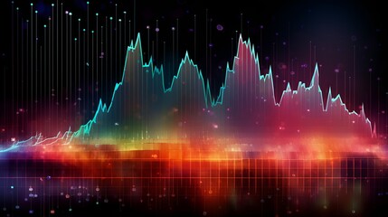 Obraz na płótnie Canvas Blue Technical Financial Stock Graph Increasing the Stock Market Price