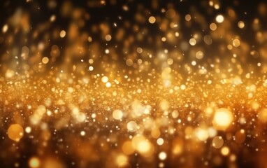 Fototapeta na wymiar gold abstract blurred boheh lights background. Festive glitter sparkle background