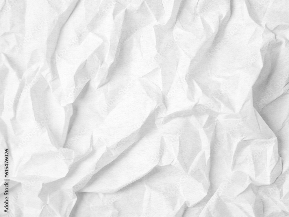Aufkleber texture of white paper is crumpled. Background for various purposes backdrop for display