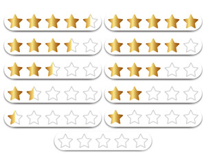 Feedback concept. five stars rating. A set of stars for rating. Vector stars. Rating, top.