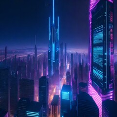 Cityscape Night Time / Futuristic Ai Generated wallpaper/background