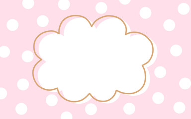 もこもこのフキダシにパステルカラーの水玉の背景イラスト素材
