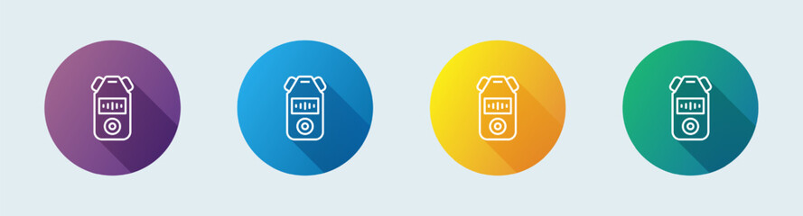 Audio recorder line icon in flat design style. Sound signs vector illustration.