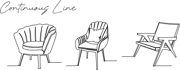 lounge chair continuous line drawing