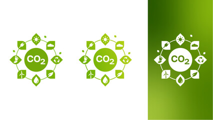 Carbon co2 neutrality. dioxide emissions, carbon footprint. Reduce CO2 emission. Sustainable development environmental. Vector illustration
