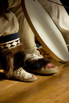 Dancers at Alaska Native Heritage Center, Anchorage, Alaska, USA; Anchorage, Alaska, United States of America