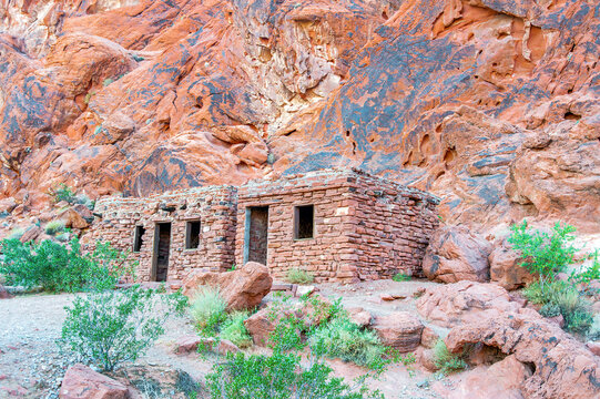 Historic stone lodge in the Valley of Fire State Park, Nevada, USA; Nevada, United States of America