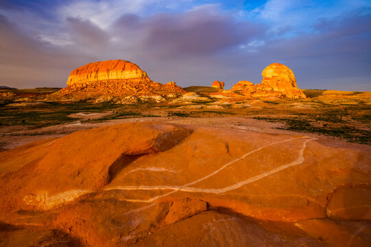 Dried up area near Bullfrog marina on Lake Powell, Glen Canyon National Recreation Area, Utah, USA; Utah, United States of America