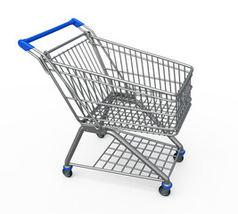 3d render shopping cart (clipping path)