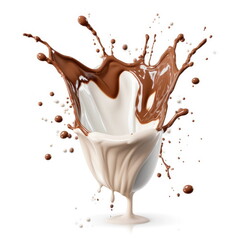Dynamic Splash of Milk and Chocolate generative AI.