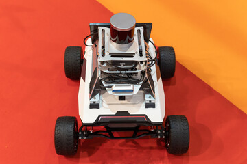 Driverless electric self-driving robot at the expo