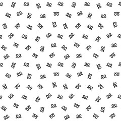 Abstract seamless pattern with small curve elements. Black and white vector illustration. Monochrome background with twisted shapes.