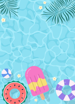 Summer pool portrait illustration design