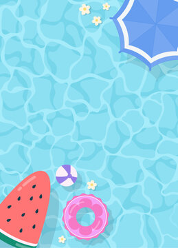 Summer pool portrait illustration design