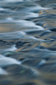 Time lapse photograph of rushing water; United States of America