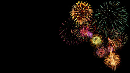 Festival Fireworks on Black backgrounds