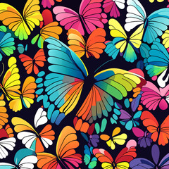 Fototapeta na wymiar Seamless pattern with butterflies. Vector illustration in bright colors.