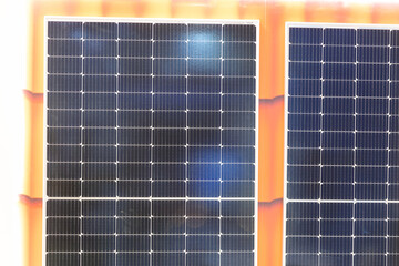 Black solar panel system at the expo