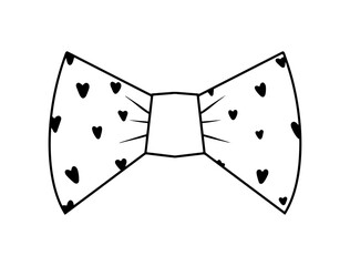 bow tie in a romantic style. Isolated vector object.