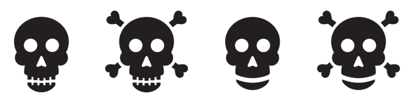 Skull crossbone icon. Human skull icon, vector illustration