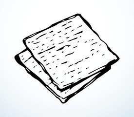 Vector drawing. Two slices of unleavened bread