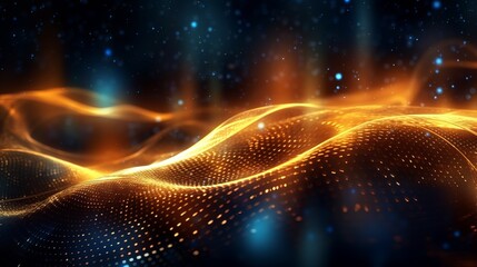 Golden Blue Glow: Abstract Futuristic Background