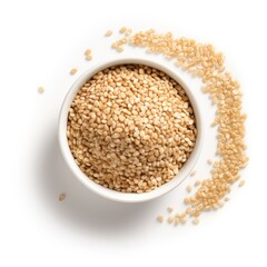 Sesame seeds isolated on white background. Generative AI