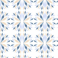 Blue floral ornament vector pattern