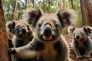koala bear making selfie 