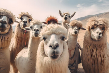 funny selfie lamas ai generated art