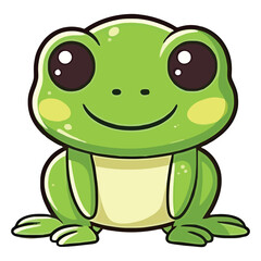 Obraz premium Enchanting Amphibian Charm: Enchanting 2D Illustration of a Playful Tree Frog