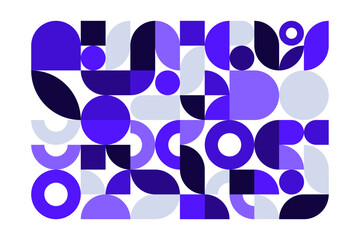 Geometric minimal pattern. Simple shapes modern swiss bauhaus background, abstract brand identity package design. Vector banner