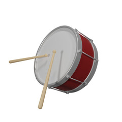 drum 3d icon on transparent background