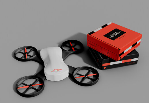 Delivery Drone Mockup