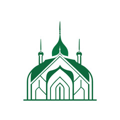 Modern mosque logo symbol or icon template, Mosque Leaf Creative Islamic logo design template, logo with a minimalist style.