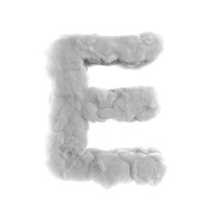 Letter E in the shape of a cloud form