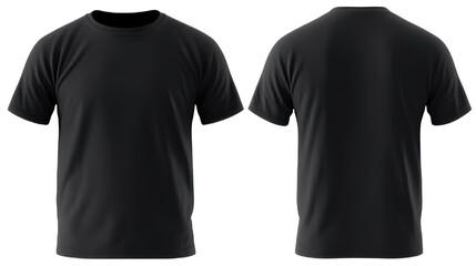 Black t-shirt, clothes on isolated white background.