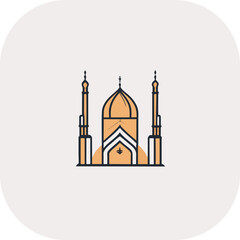 Modern mosque logo symbol or icon template, Mosque Leaf Creative Islamic logo design template, logo with a minimalist style.