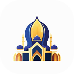 Modern mosque logo symbol or icon template, Mosque Leaf Creative Islamic logo design template, logo with a minimalist style.