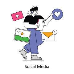 Social Media Flat Style Design Vector illustration. Stock illustration